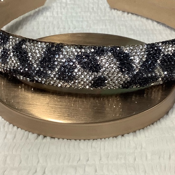 🌼 Hair Band Leopard Rhinestone Head Band Silver and Black NWOT Headband - Picture 3 of 3